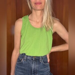 90s Vintage Neon Green Simple Tank